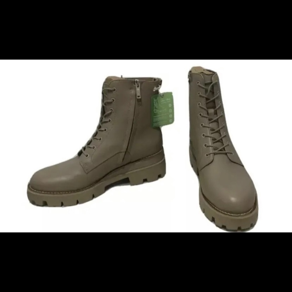 Sam Edelman Women's Garret Leather Platform Combat Boots Cream Color Size US 10